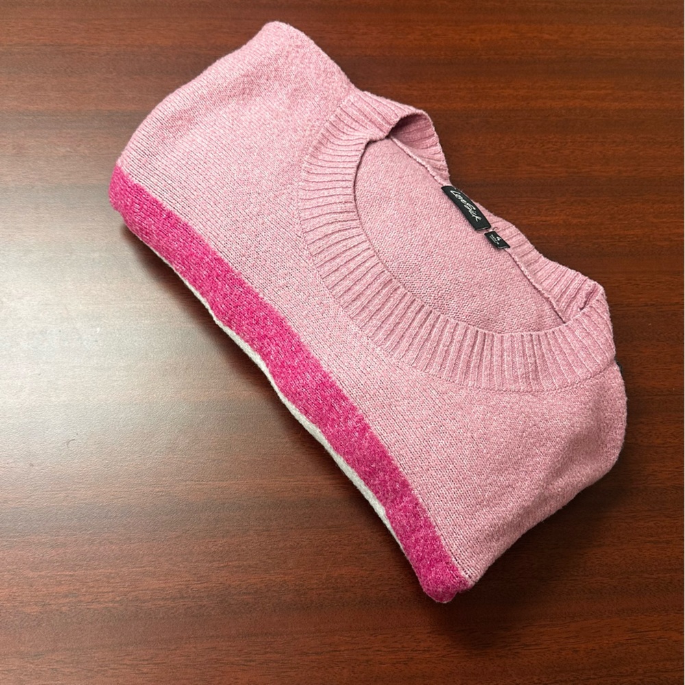 Lovesick Torrid Pink Crewneck Sweater Womens Sz 4 Acrylic Blend Stripe Colorful